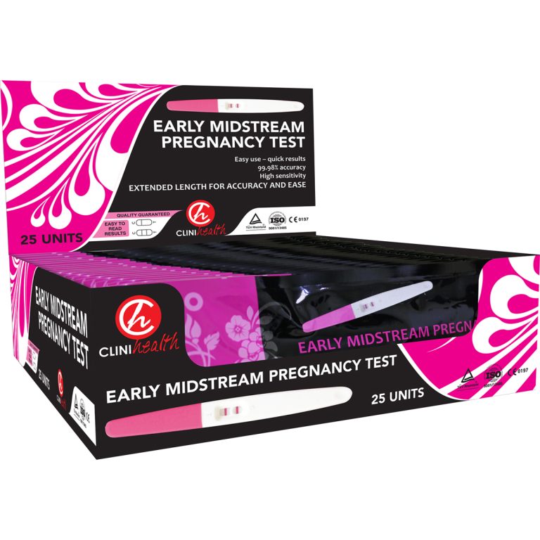 5536 - CLINI HEALTH EARLY PREGNANCY TEST (MIDSTREAM) 25'S