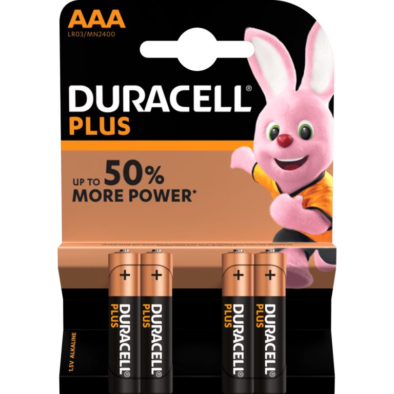 8736 - DURACELL MAINLINE PLUS AAA 4'S