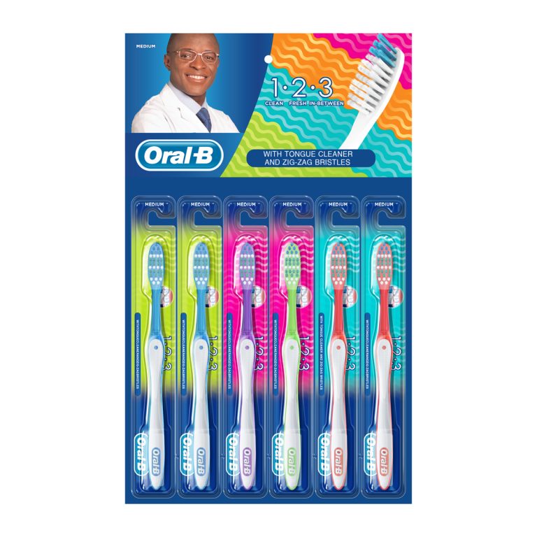 ORAL-B 123 TOOTHBRUSH MEDIUM 6'S