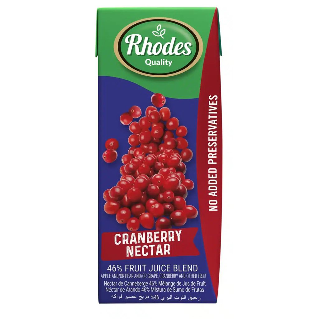 Rhodes Fruit Nectar 24x200ml - Cranberry