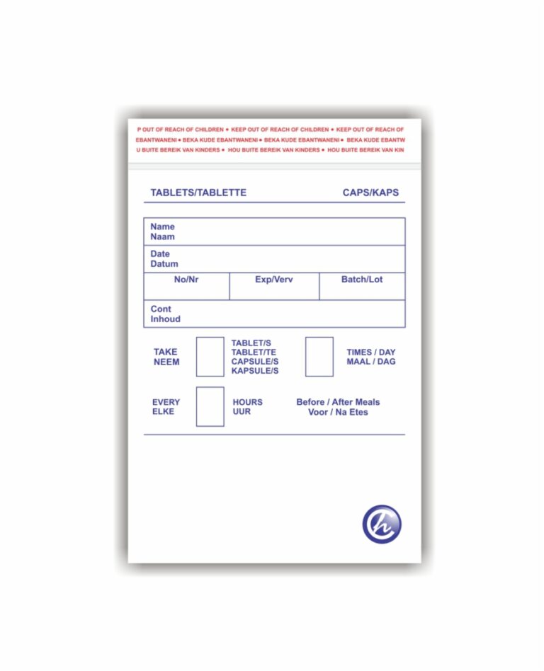 CLINI HEALTH TABLET BAGS 1000'S 75X115MM