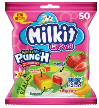 MILKIT CHEW 2 IN 1 FRUITY MILK PUNCH 50'S