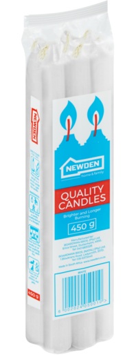 NEWDEN CANDLES WHITE 450GR