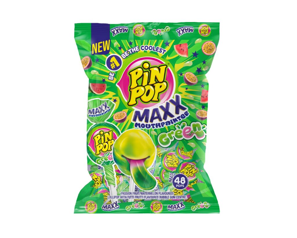 Pin Pop Lollipops 48's - Green Mouth Painter