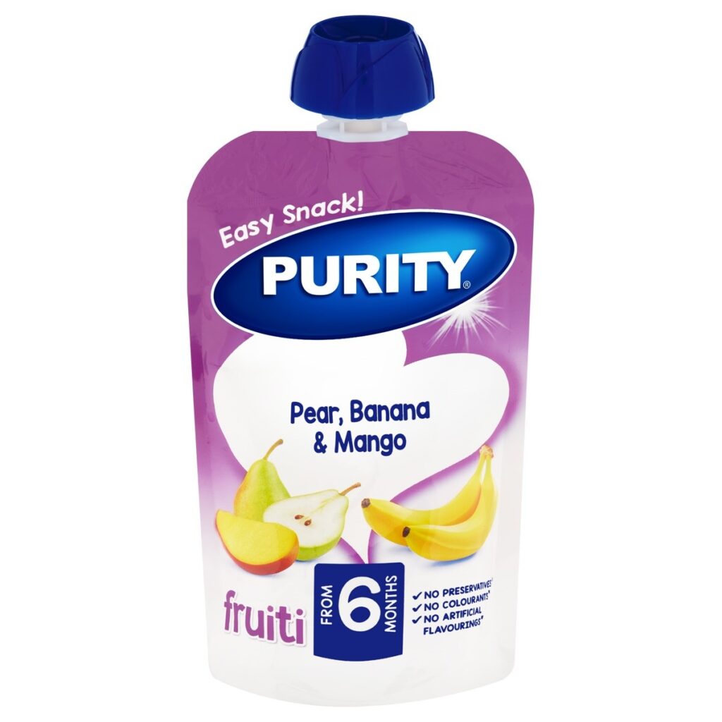 Purity Pureed Baby Food - 12x110ml - Pear Banana & Mango