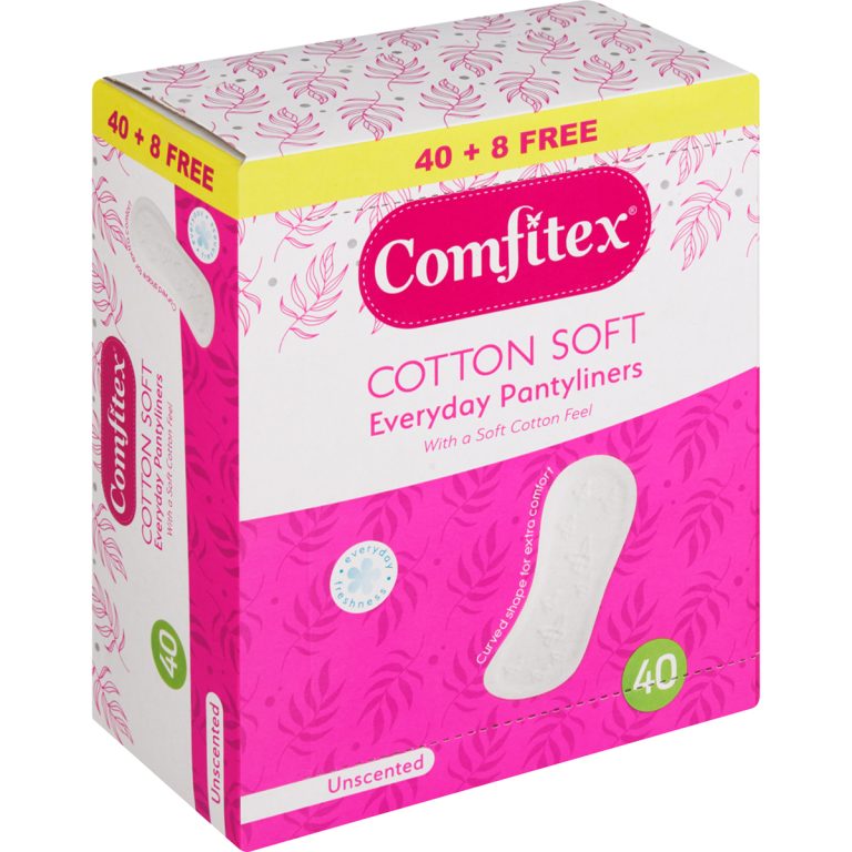 1493 - COMFITEX PANTYLINERS 40+8 FREE - UNSCENTED 48'S