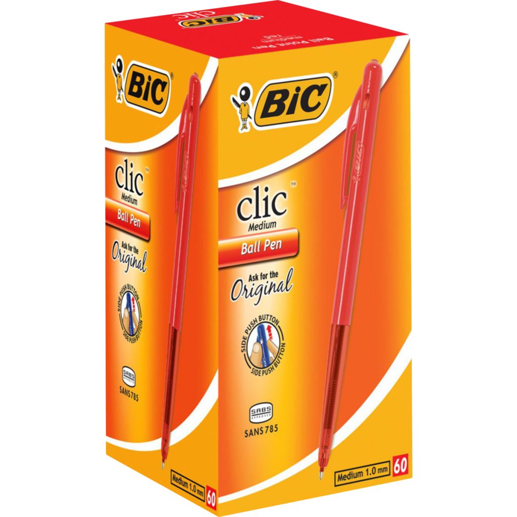 Bic Clic Ball Pens 60's - Red