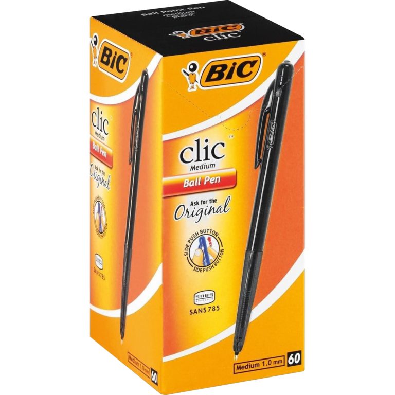 4084 - BIC CLIC BALL PENS - BLACK 60'S