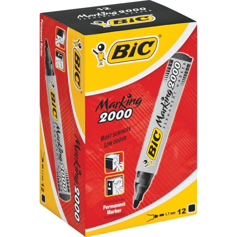 4086 - BIC PERMANENT MARKERS BULLET - BLACK 12'S
