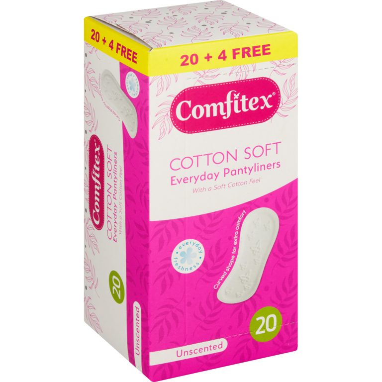 4281 - COMFITEX PANTYLINERS 20+4 FREE - UNSCENTED 24'S