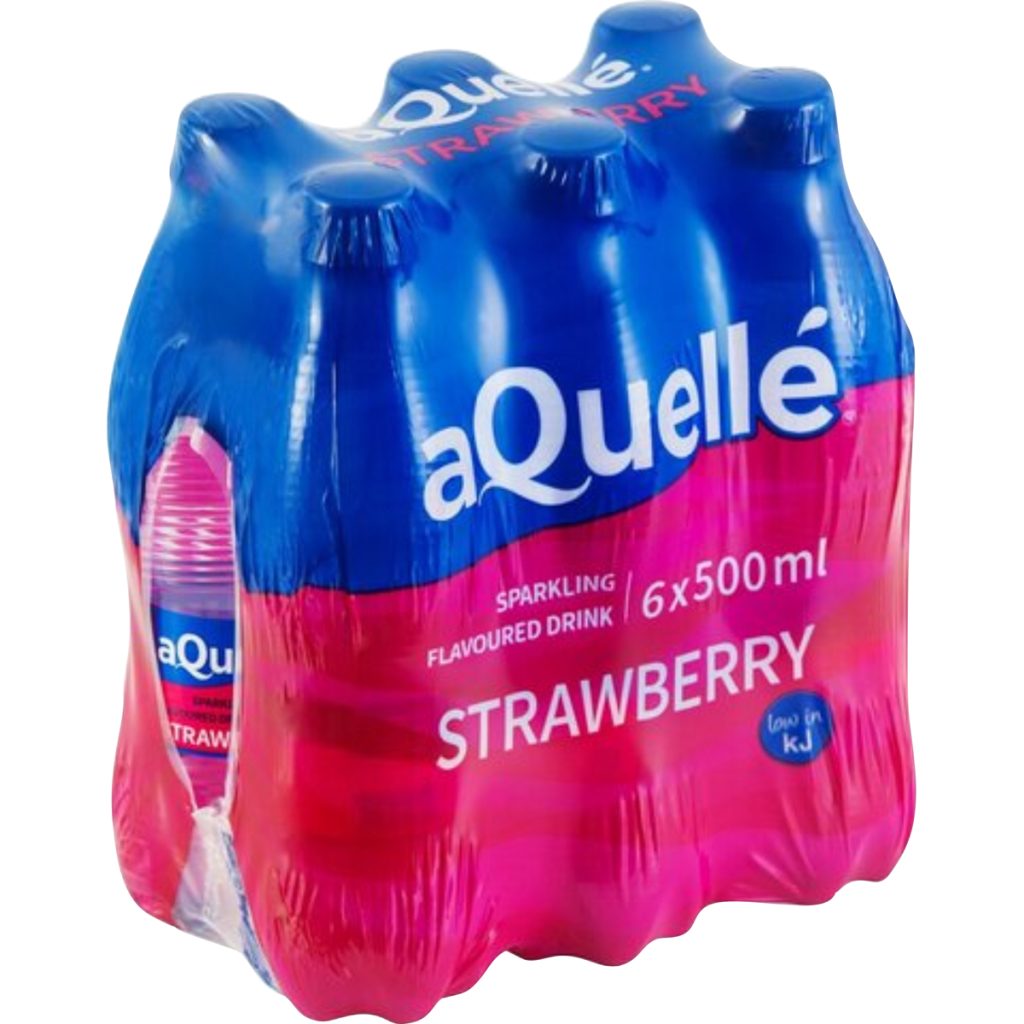 Aquelle Flavoured Water 6x500ml - Sparkling Strawberry