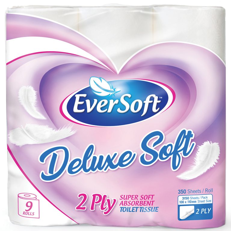 EVERSOFT DELUXE 2-PLY TOILET ROLLS BLUE 9'S