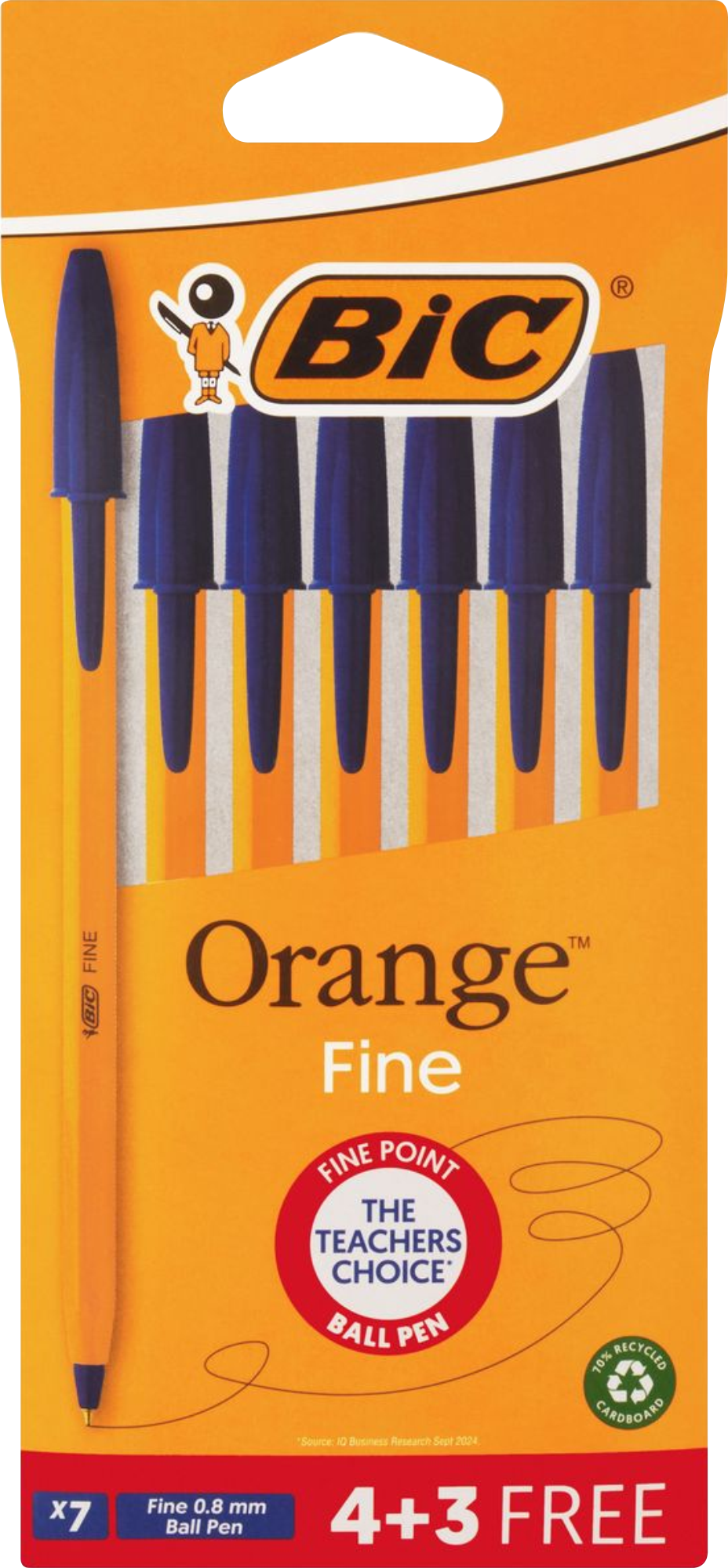 Bic Orange Blister Pack Blue 4+3