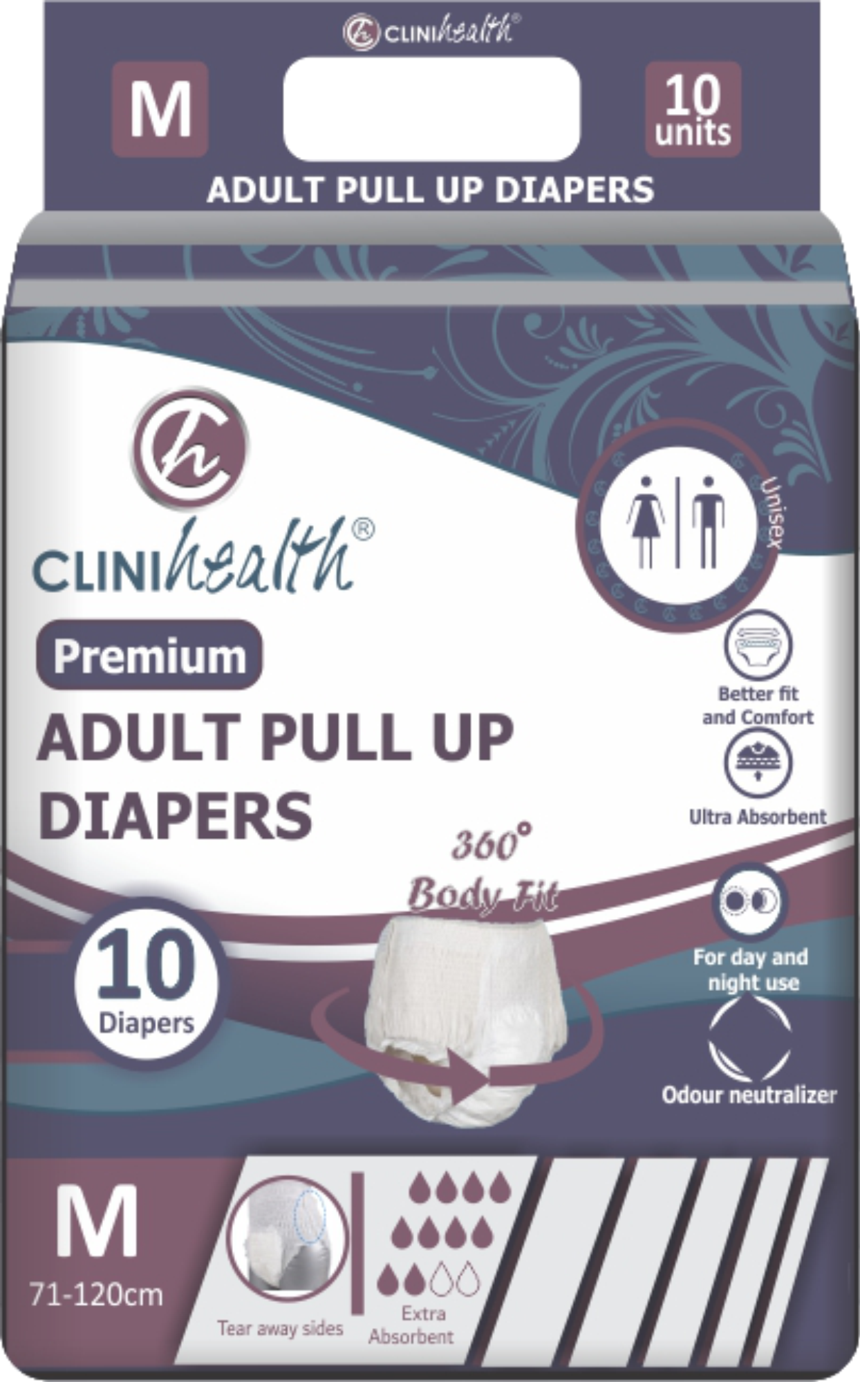 Clini Health Adult Pull Up Diapers Medium