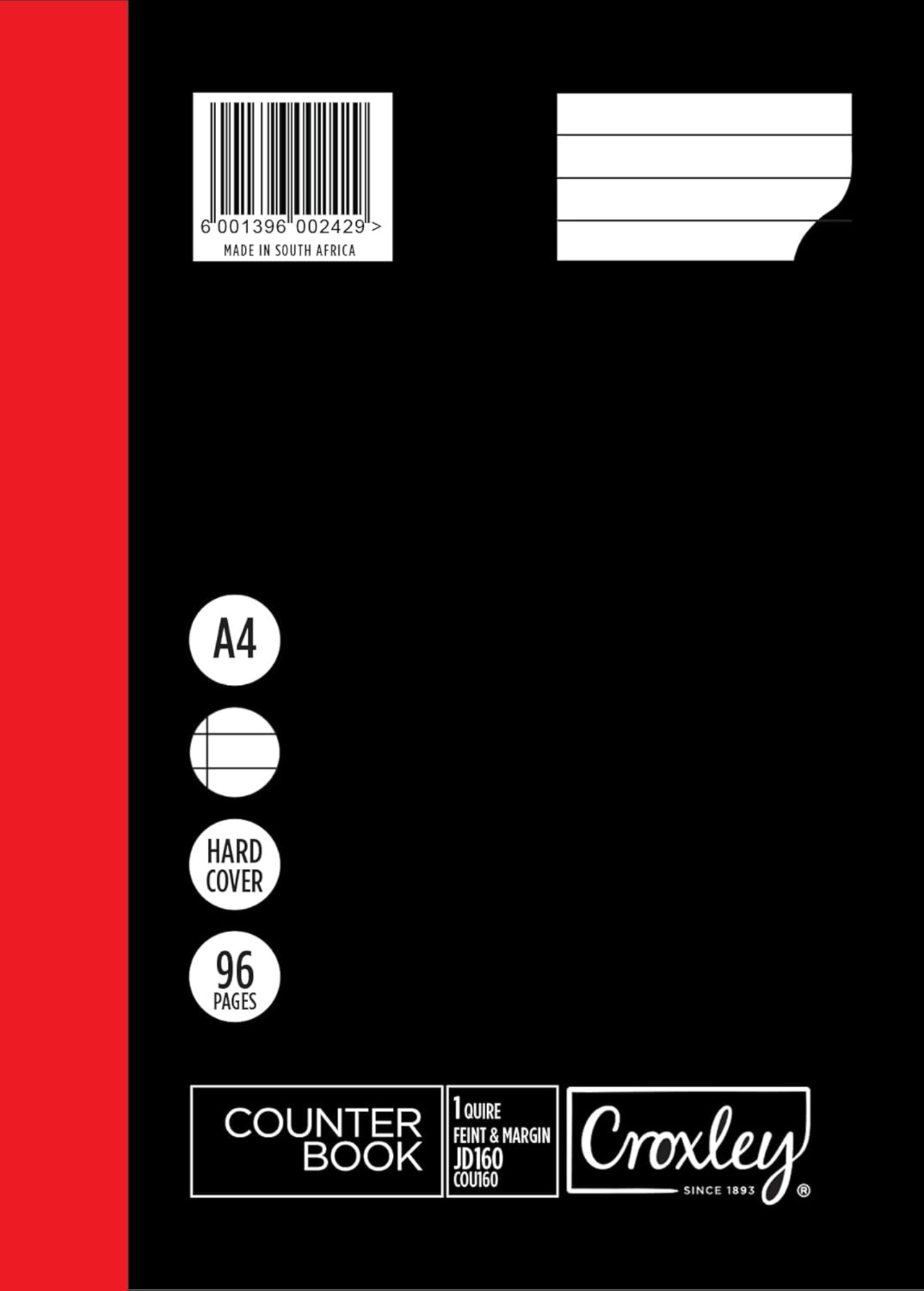 Croxley Counter Book 1 Quire 96Pg – Feint