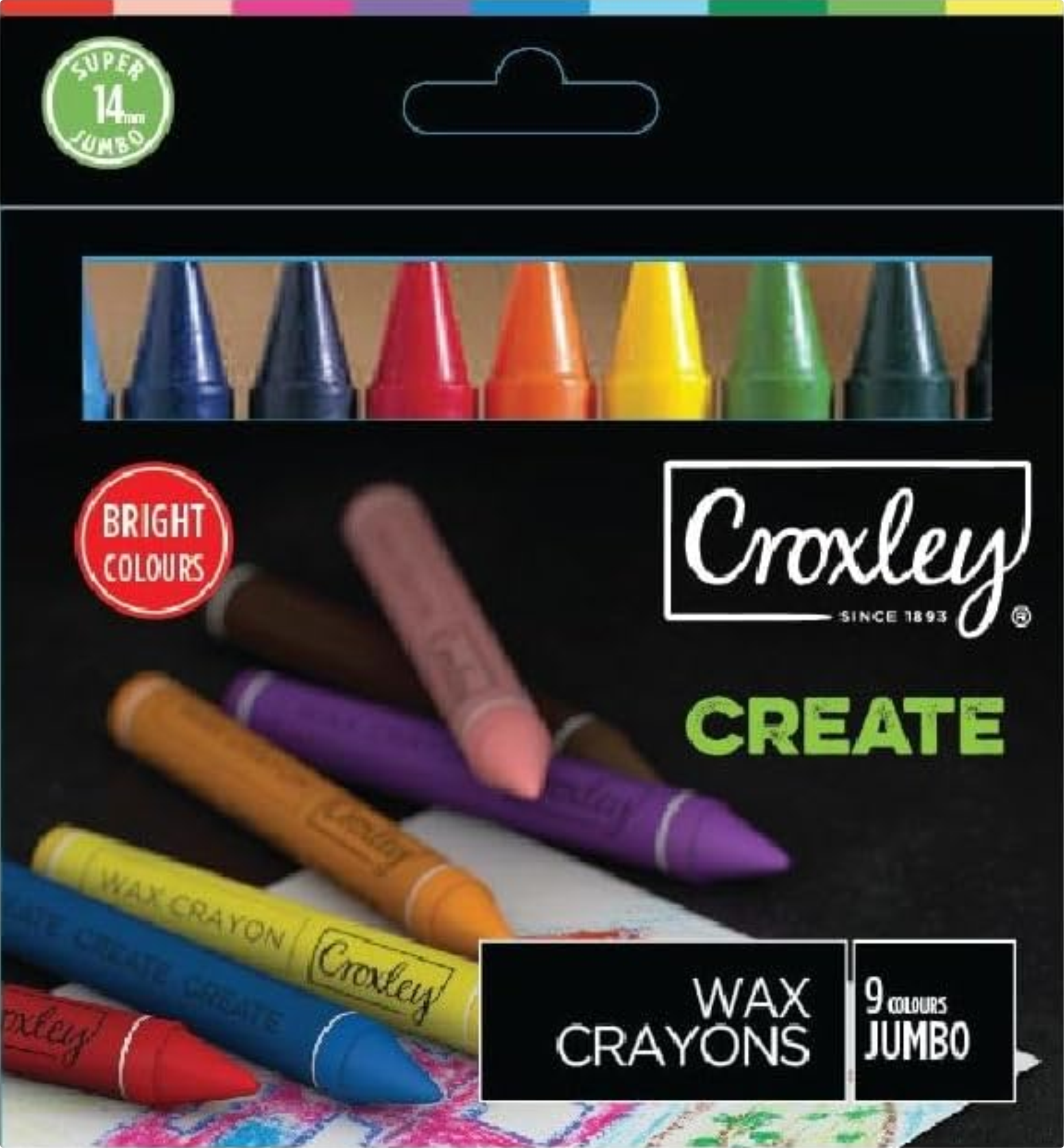Croxley Create Jumbo Wax Crayons 14Mm