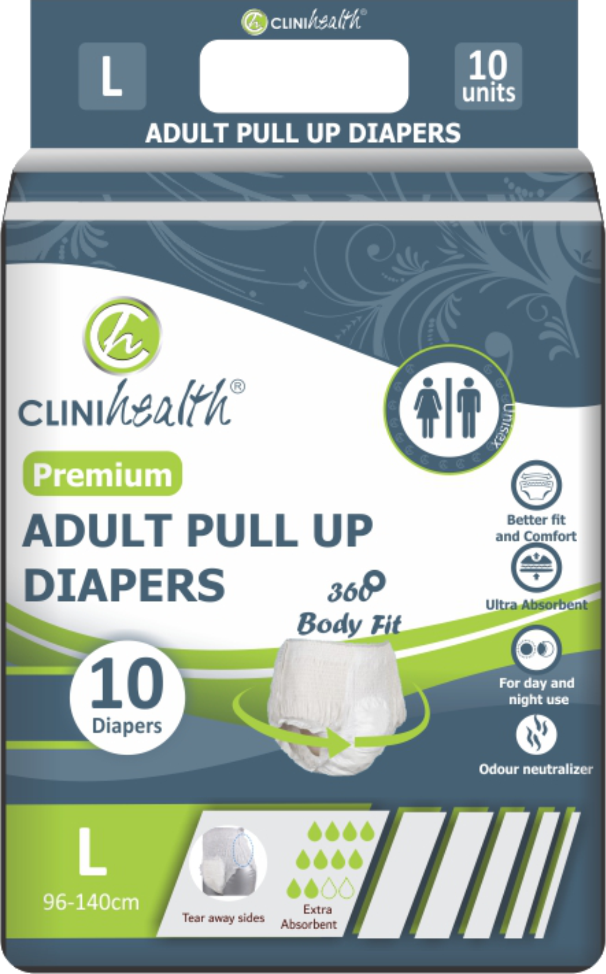 Clini Health Adult Pull Up Diapers Large