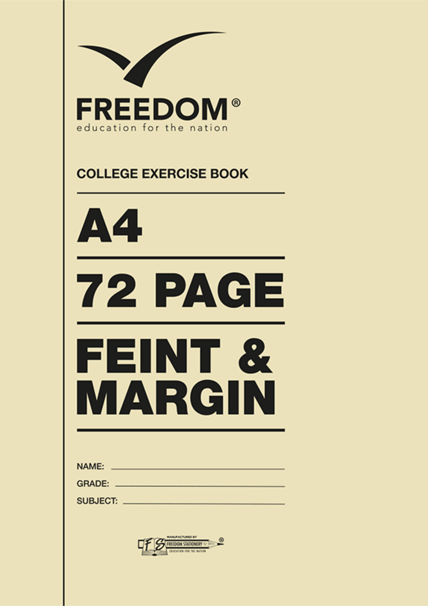Freedom College Books A4 72Pg Feint