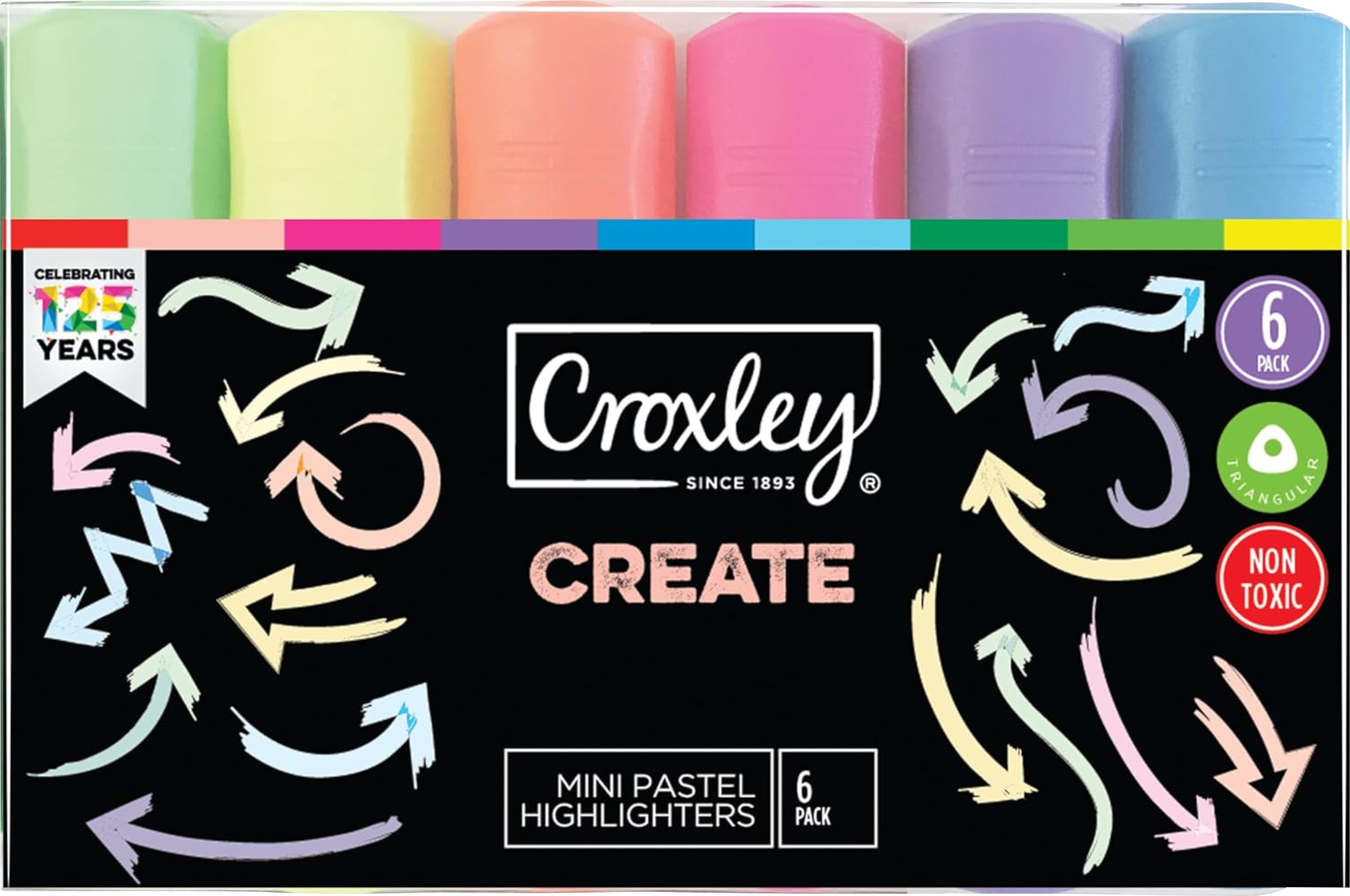 Croxley Mini Pastel Highlighters 6’S